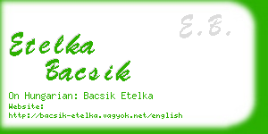 etelka bacsik business card